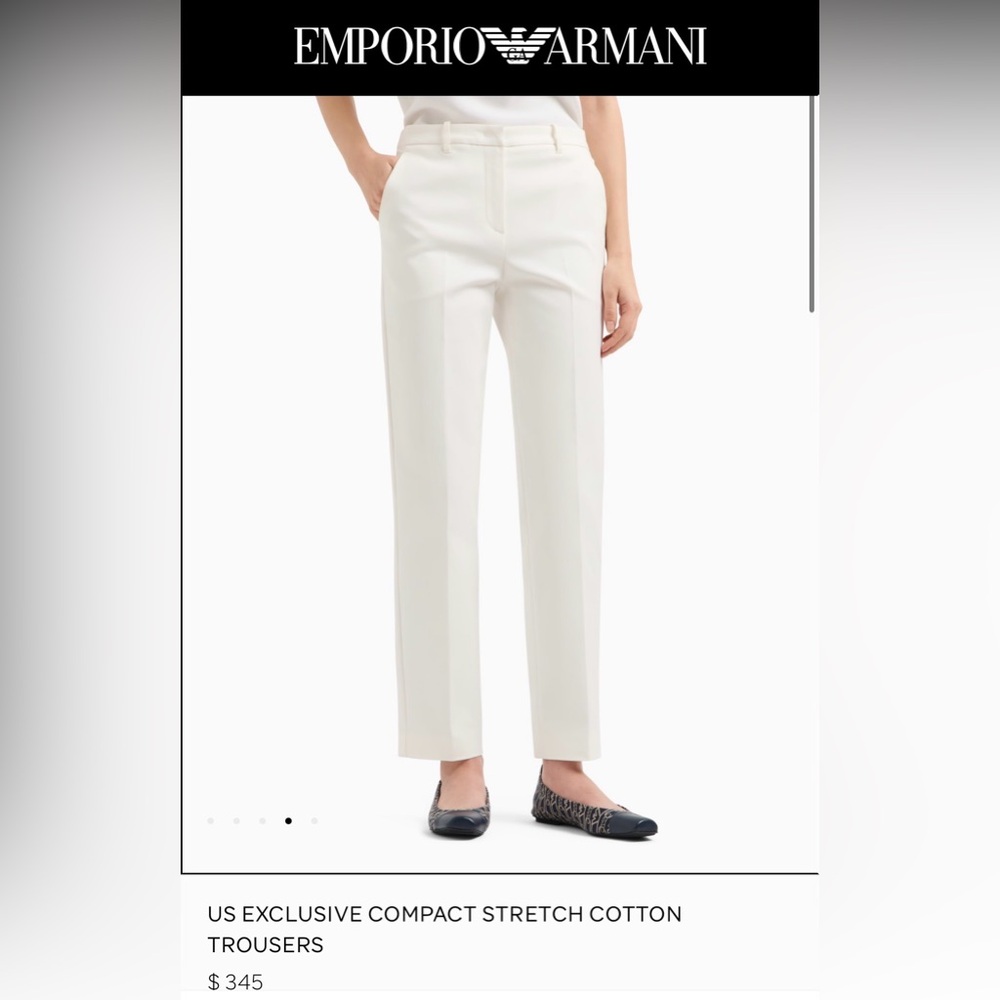 Giorgio Armani Cream Straight Leg Pants